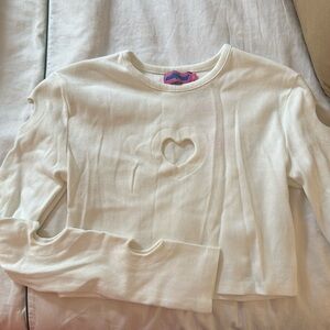 White Long Sleeve Crop Top
